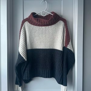 Pink Lily Color Block Sweater